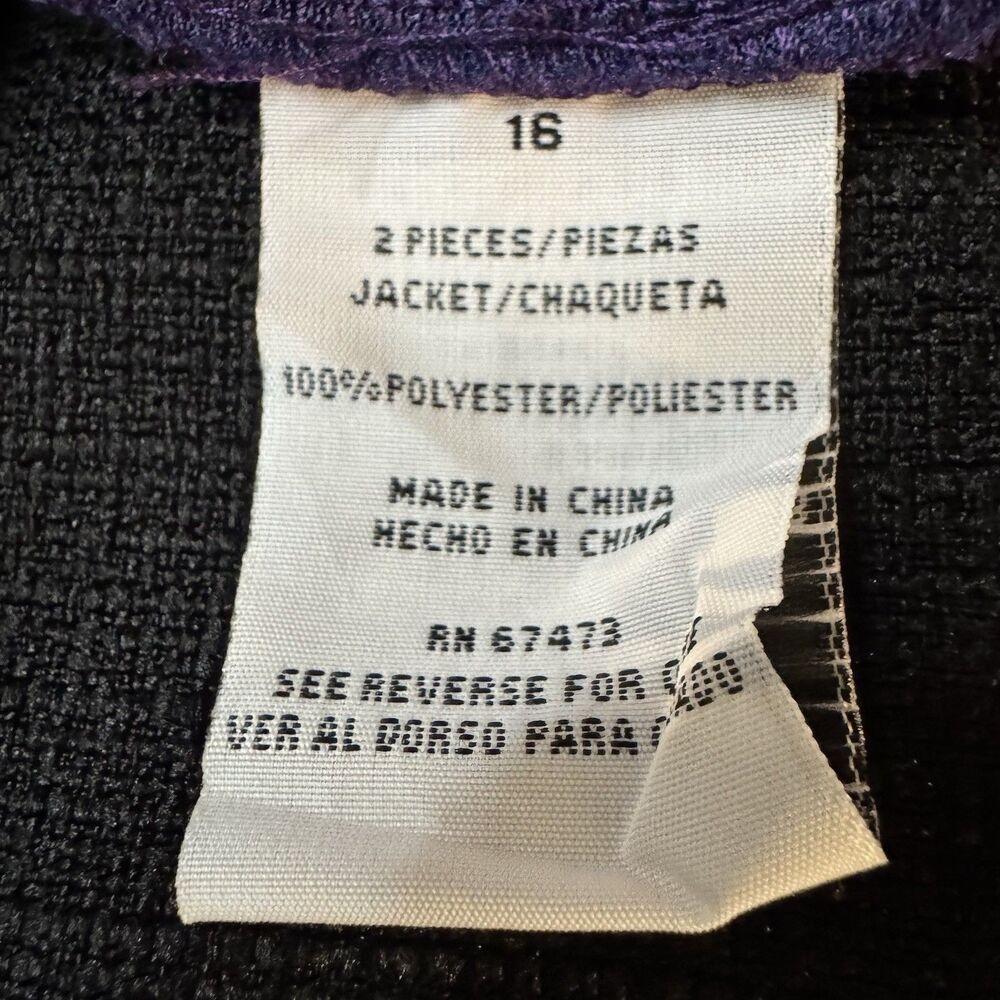 Danny & Nicole Women’s Size 16 Purple Black Dress & Short Sleeve Jacket 2 Piece - Picture 10 of 16